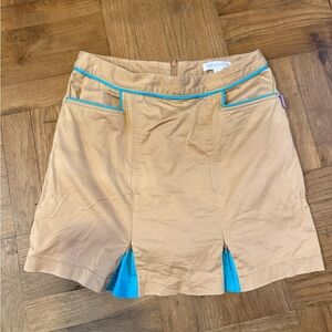 Chic Golf Tan Mini Skirt with Blue Accents